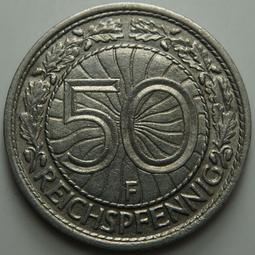 德國魏瑪共和國1927年50芬尼鎳幣硬幣A廠20mm 24F826 歷史價格詳細信息