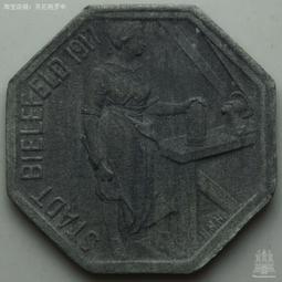 德國比勒費爾德1919年10芬尼紙幣紫色蘿卜娃娃臉C版6位編碼24C725 歷史價格詳細信息