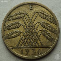 德國魏瑪共和國36年三六年5芬尼銅幣帝國芬尼A廠Reichs版 22B625 歷史價格詳細信息