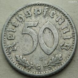 德國三五年J廠50芬尼鋁幣（無字版）22.5mm 24A676 歷史價格詳細信息