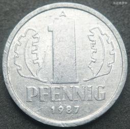 東德民主德國1987年1芬尼鋁幣A廠（小字版）23A330 價格比較,價格查詢,歷史價格詳細信息