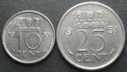 荷蘭1951-1955年10/25分鎳幣2枚一起 23C230 價格比較,價格查詢,歷史價格詳細信息