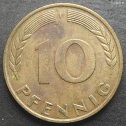 西德聯邦德國1972年10芬尼F廠黃銅幣包鋼 23C282 歷史價格詳細信息