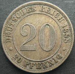 德國1888年20芬尼短翅A廠鎳幣德意志第二帝國 23E083 歷史價格詳細信息