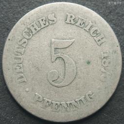 德國1876年短翅10芬尼鎳幣硬幣德意志第二帝國21mm 24F516 歷史價格詳細信息
