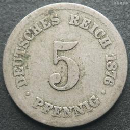 德國1876年短翅10芬尼鎳幣硬幣德意志第二帝國21mm 24F516 歷史價格詳細信息