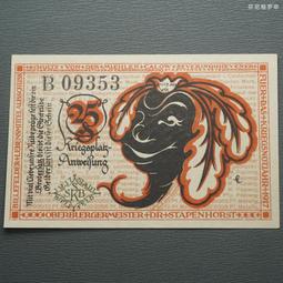 德國比勒費爾德1919年10芬尼紙幣紫色蘿卜娃娃臉C版6位編碼24C725 歷史價格詳細信息