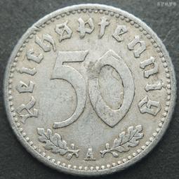 德國三五年J廠50芬尼鋁幣（無字版）22.5mm 24A676 歷史價格詳細信息