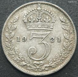 英國1921年喬治五世大頭版半銀1福羅林銀幣，原光全新好品相10494 歷史價格詳細信息