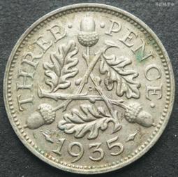 1935年英屬新幾內亞3便士RS001，中孔方形壓四角星圖案4147 歷史價格詳細信息