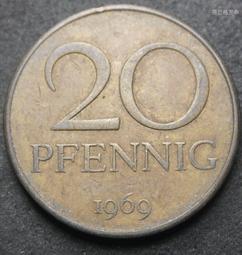 東德民主德國1969年20芬尼銅幣（無廠標） 23d540 歷史價格詳細信息