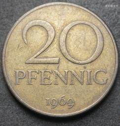 東德民主德國1969年20芬尼銅幣（無廠標） 23d540 歷史價格詳細信息