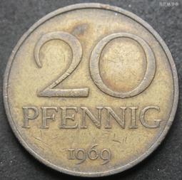 東德民主德國1969年20芬尼銅幣（無廠標） 23d540 歷史價格詳細信息