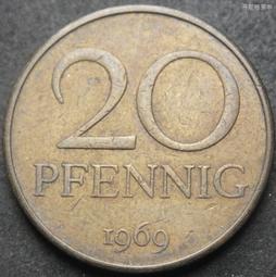 東德民主德國1969年20芬尼銅幣（無廠標） 23d540 歷史價格詳細信息
