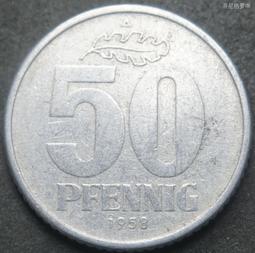 東德民主德國1958年50芬尼A廠鋁幣（單年版） 23d496 歷史價格詳細信息