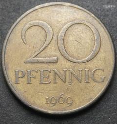 東德民主德國1969年20芬尼銅幣（無廠標） 23d540 歷史價格詳細信息