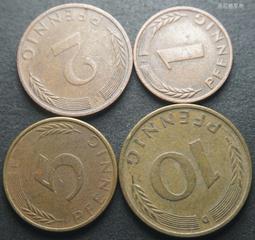 西德聯邦德國1991年1/2/5/10芬尼4枚一起橡樹苗 23d824 歷史價格詳細信息