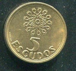 【硬幣】Portugal(葡萄牙),5 Esc. #210641,K591,1976 品相9新AU 歷史價格詳細信息