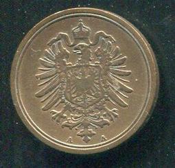 【硬幣】Germany(德意志帝國),K1,1 Pfennig,1875J #210830 品相美VF 歷史價格詳細信息