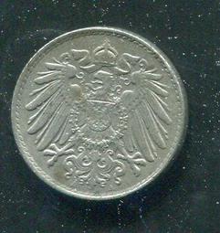 【硬幣】Germany(德意志帝國),K19,5 Pfennig,1921A #210901 品相9新AU 歷史價格詳細信息