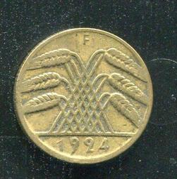 【硬幣】Germany(德國威瑪共和),K30,1 Pfennig,1924F #211057 品相普上F+ 歷史價格詳細信息