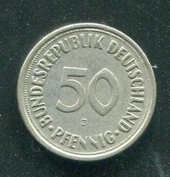【硬幣】Germany(德國聯邦),K109.2,50 Pfennig,1977F #211120 品相全新UNC 歷史價格詳細信息