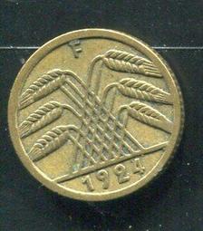 【硬幣】Germany(德國威瑪共和),K30,1 Pfennig,1924F #211057 品相普上F+ 歷史價格詳細信息