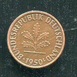 【硬幣】Germany(德國聯邦),K105,1 Pfennig,1966G #211157 品相全新UNC 歷史價格詳細信息