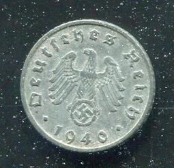 【硬幣】Germany(德國納粹),K97,1 Pfennig,1943E #211082 品相美VF 歷史價格詳細信息