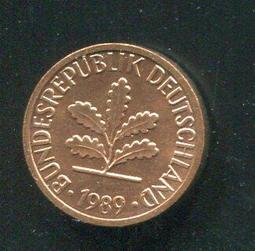 【硬幣】Germany(德國聯邦),K105,1 Pfennig,1966G #211157 品相全新UNC 歷史價格詳細信息