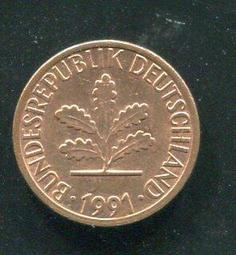 【硬幣】Germany(德國聯邦),K105,1 Pfennig,1966G #211157 品相全新UNC 歷史價格詳細信息