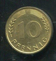 【硬幣】Germany(德國聯邦),K108,10 Pfennig,1972J #211242 品相9新AU 歷史價格詳細信息