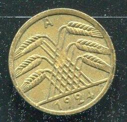 【硬幣】Germany(德國威瑪共和),K30,1 Pfennig,1924F #211057 品相普上F+ 歷史價格詳細信息