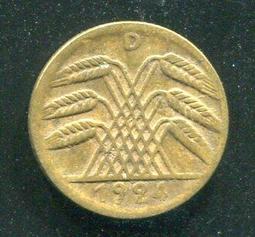 【硬幣】Germany(德國威瑪共和),K30,1 Pfennig,1924F #211057 品相普上F+ 歷史價格詳細信息