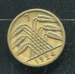 【硬幣】Germany(德國威瑪共和),K30,1 Pfennig,1924F #211057 品相普上F+ 歷史價格詳細信息