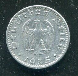 【硬幣】Germany(德國納粹),K97,1 Pfennig,1943E #211082 品相美VF 歷史價格詳細信息