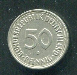 【硬幣】Germany(德國聯邦),K109.2,50 Pfennig,1977F #211120 品相全新UNC 歷史價格詳細信息