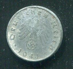 【硬幣】Germany(德國納粹),K97,1 Pfennig,1943B #211080 品相美上VF+ 歷史價格詳細信息