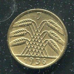 【硬幣】Germany(德國威瑪共和),K30,1 Pfennig,1924F #211057 品相普上F+ 歷史價格詳細信息