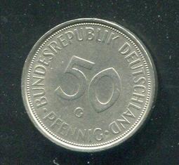 【硬幣】Germany(德國聯邦),K109.2,50 Pfennig,1977F #211120 品相全新UNC 歷史價格詳細信息