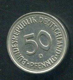 【硬幣】Germany(德國聯邦),K109.2,50 Pfennig,1977F #211120 品相全新UNC 歷史價格詳細信息