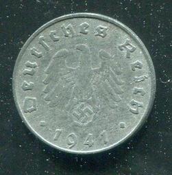 【硬幣】Germany(德國納粹),K97,1 Pfennig,1943E #211082 品相美VF 歷史價格詳細信息