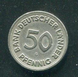 【硬幣】Germany(德國聯邦),K104,50 Pfennig,1949J #211108 品相極美XF 歷史價格詳細信息
