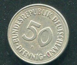 【硬幣】Germany(德國聯邦),K109.2,50 Pfennig,1977F #211120 品相全新UNC 歷史價格詳細信息