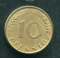 【硬幣】Germany(德國聯邦),K108,10 Pfennig,1972J #211242 品相9新AU 歷史價格詳細信息
