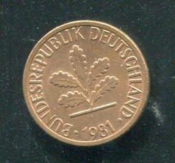 【硬幣】Germany(德國聯邦),K105,1 Pfennig,1966G #211157 品相全新UNC 歷史價格詳細信息