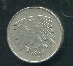 【硬幣】Germany(德國聯邦),K140.1,5 Mark,1989G #211276 品相極美上XF+ 歷史價格詳細信息