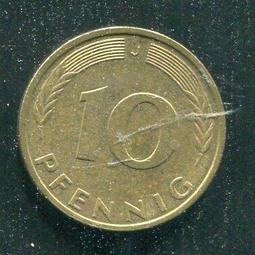【硬幣】Germany(德國聯邦),K108,10 Pfennig,1972J #211242 品相9新AU 歷史價格詳細信息