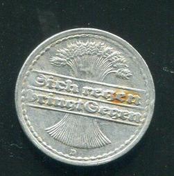 【硬幣】Germany(德意志帝國),K27,50 Pfennig,1921A 有傷 #210995 品相95新AU+ 歷史價格詳細信息