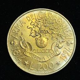 Italy,義大利硬幣,200里拉,1996海關服務學院100週年紀念-9 歷史價格詳細信息